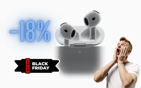 Le nuovissime AirPods 4 in offerta Black Friday su Amazon (-18%)