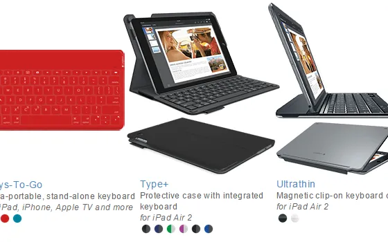 Tre sottilissime tastiere Logitech per iPad Air 2