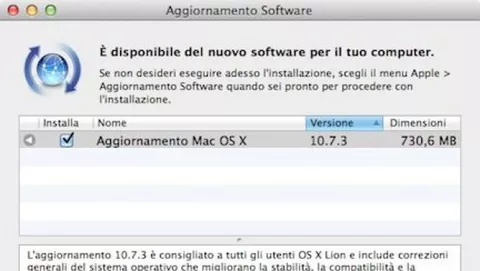 Disponibile OS X 10.7.3