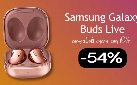 Samsung Galaxy Buds Live: PAZZO SCONTO del 54% su Amazon