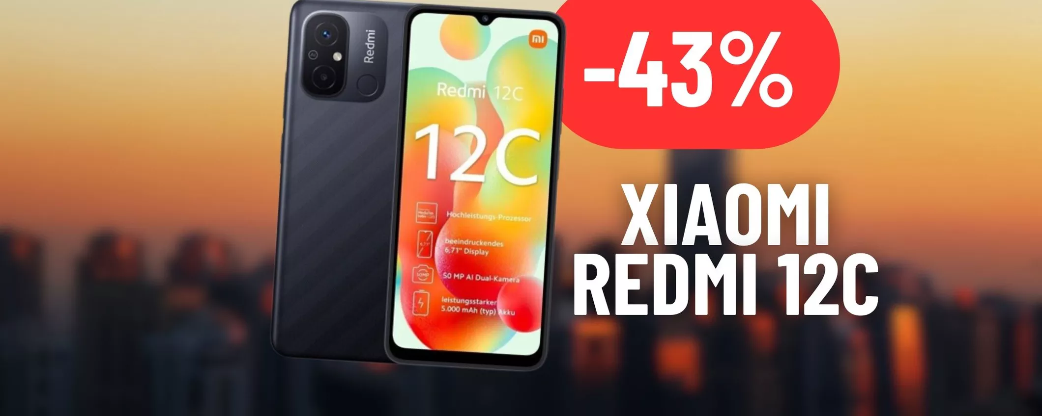 Xiaomi Redmi 12C: prezzo disintegrato con lo sconto su Amazon