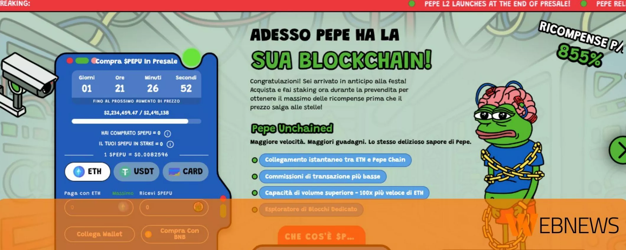 Pepe Unchained raggiunge il traguardo dei 5 milioni di dollari in prevendita - Sarà la prossima crypto a fare 100x?