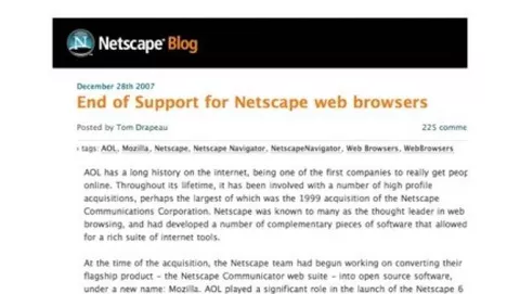 Muore (definitivamente) Netscape Navigator