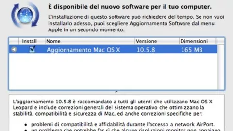 Rilasciato Mac OS X 10.5.8