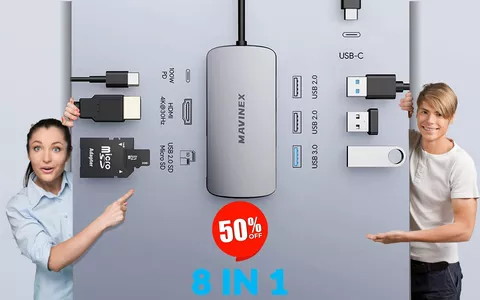 Espandi le tue connessioni: Hub USB C 8 in 1 solo 12€ con il coupon di sconto del 50%
