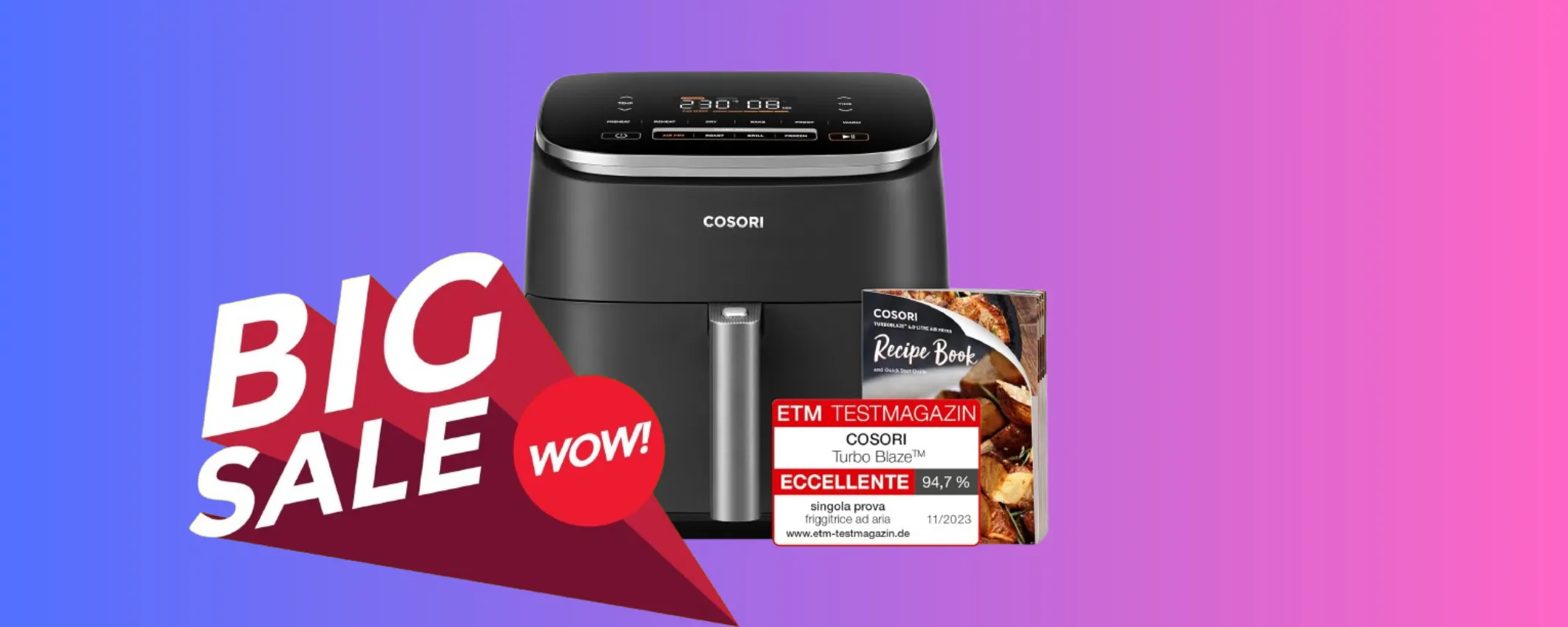 Friggitrice ad Aria da 6 litri COSORI in sottocosto: ancora per pochissimo su Amazon