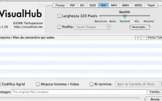 VisualHub: il convertitore video universale per Mac