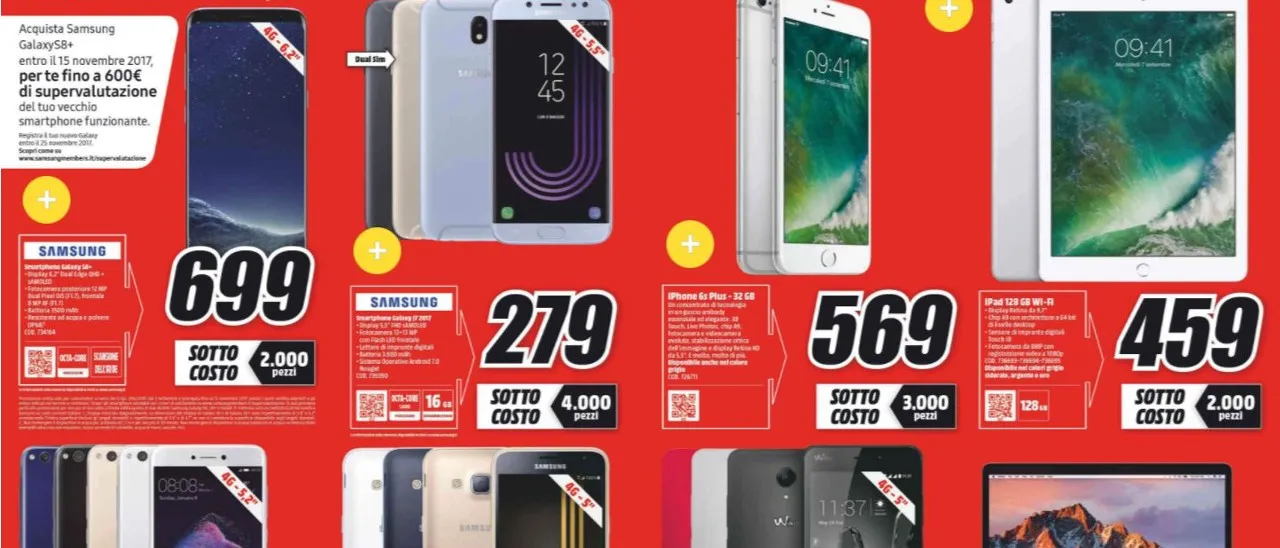 Sottocosto MediaWorld, Galaxy S8+ a 699 euro