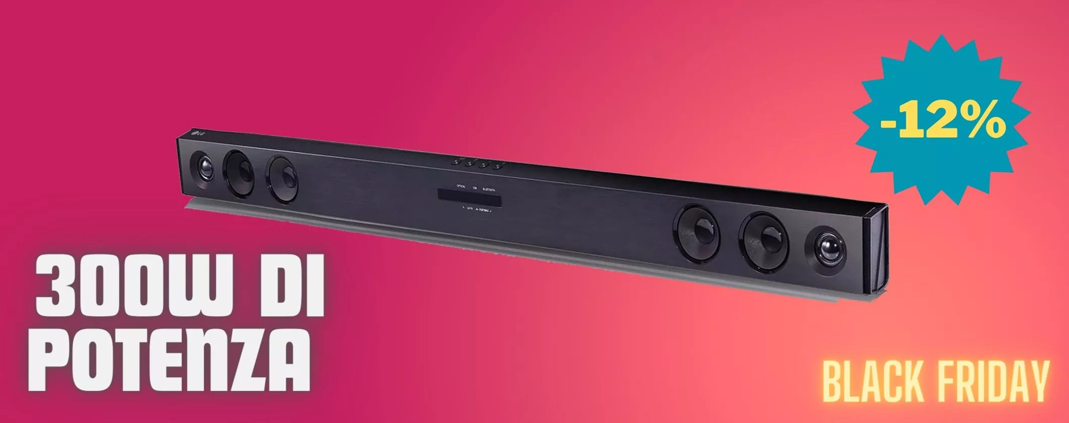 Potenzia il suono con SOUNDBAR LG in offerta su Amazon