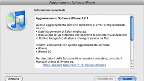 Disponibile il firmware 2.2.1 per iPhone e iPod Touch