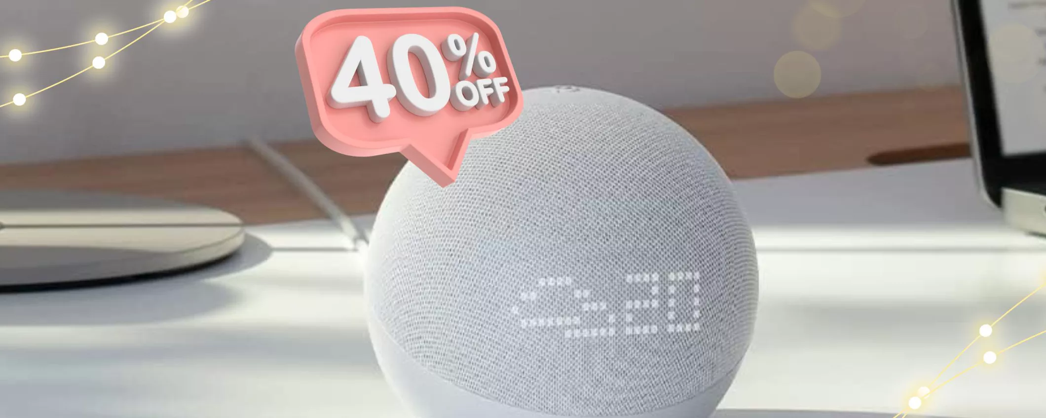 CROLLA il prezzo di Echo Dot con Orologio: 40% in meno su Amazon