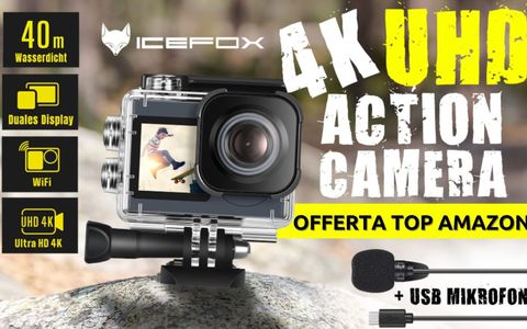 Action Cam 4K professionale, occasione INCREDIBILE: su Amazon va a ruba