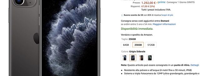 iPhone 11 Pro in offerta su Amazon: fino a 67 euro di sconto