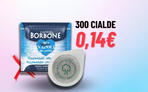SOLO 0,14€ per 300 CIALDE di Caffè Borbone: scopri il pacco convenienza!