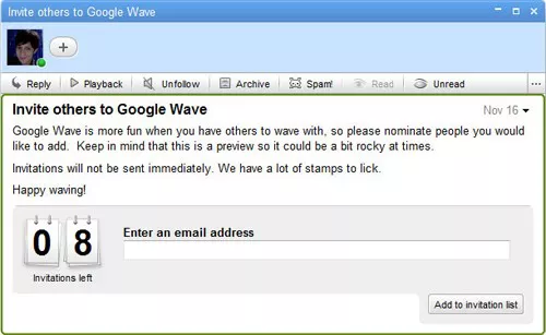 Il metodo di distribuzione degli inviti a Google Wave
