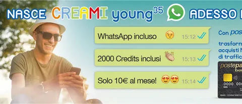 PosteMobile: Creami Young 35 con WhatsApp incluso