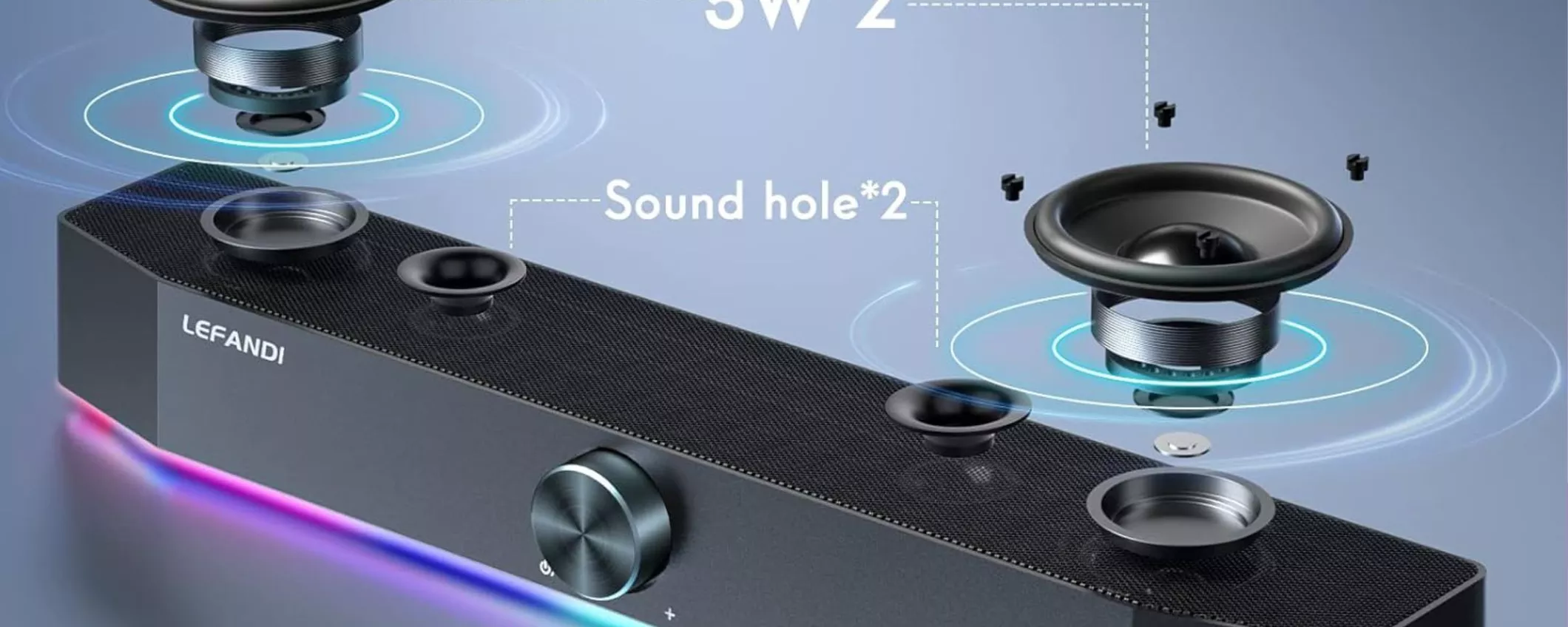 Casse Bluetooth con LED a soli 33€: qualità audio superiore, a meno!