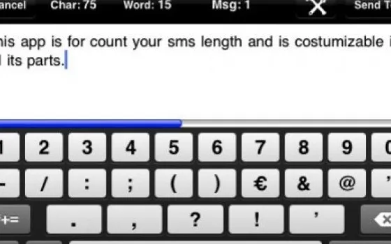iPhone: tenere sotto controllo i caratteri in un SMS, con mySmsCounter