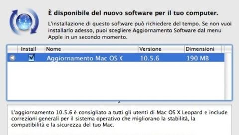 Rilasciato Mac OS X 10.5.6