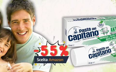 Dentifricio Pasta del Capitano, a METÀ PREZZO su Amazon: fai la scorta a 0,83€