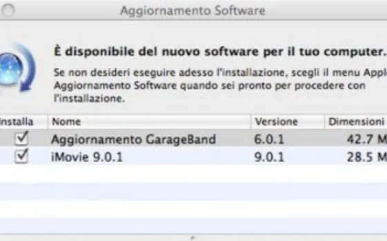 Aggiornamenti software per iLife '11: iMovie 9.0.1 e GarageBand 6.0.1
