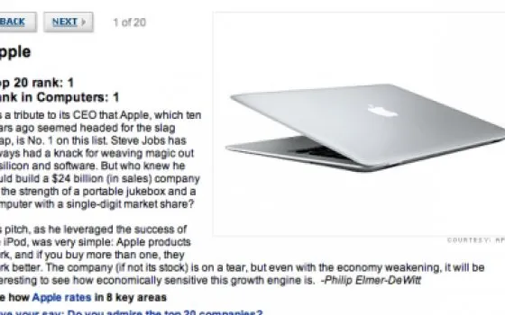 Le 20 aziende più stimate secondo Fortune: Apple è la prima