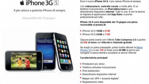 Tim ufficializza i prezzi di iPhone 3G S per l'Italia