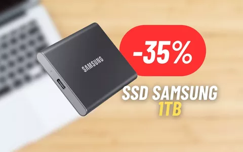 SSD esterno Samsung da 1TB: SCONTATISSIMO su Amazon