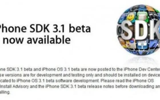 Apple distribuisce ai developer iPhone SDK 3.1