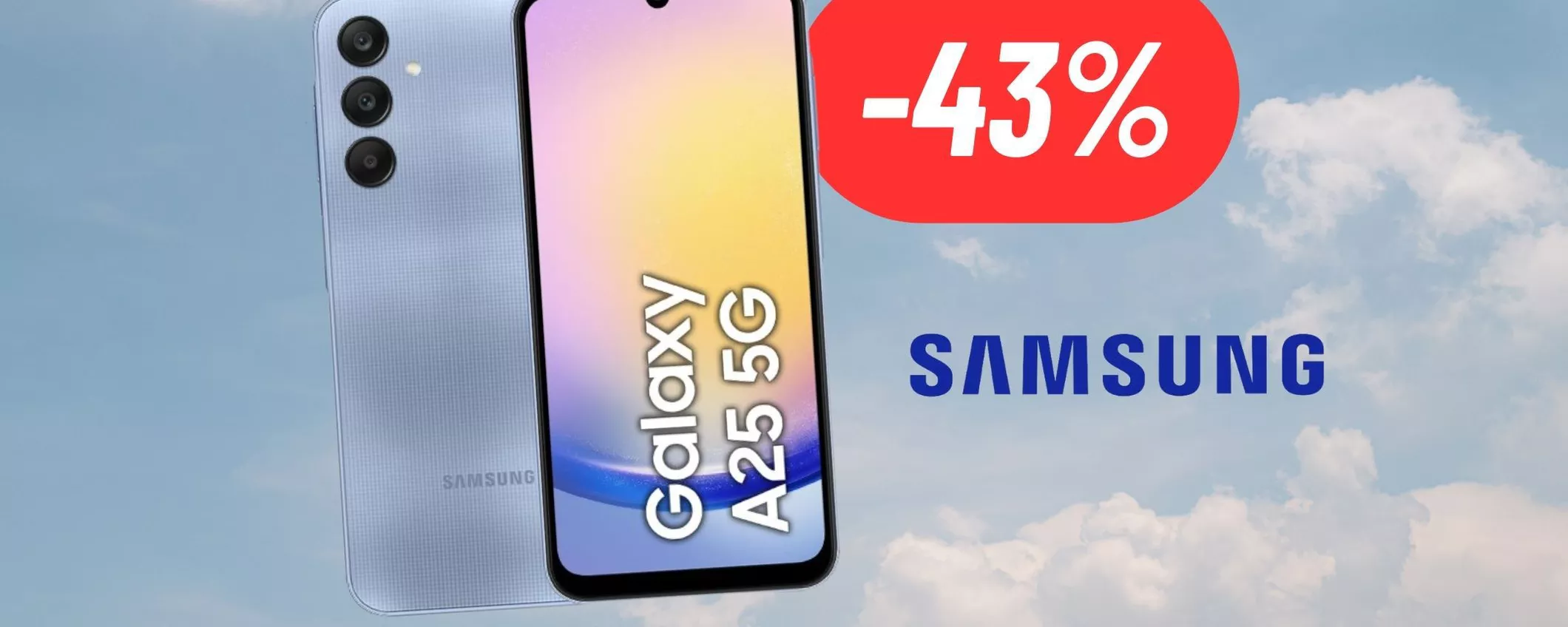 Con questo sconto del 43% il Samsung Galaxy A25 diventa un BEST BUY assoluto