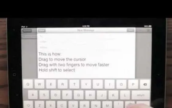 Drag to Edit, per spostare più velocemente il cursore mentre si digita su iPad