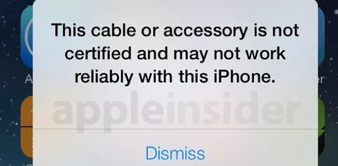 iOS 7 riconosce i cavi Lightning non certificati