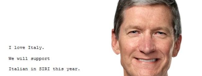 Tim Cook risponde ad un lettore di Melablog: Amo l’Italia, Siri supporterà presto l’italiano