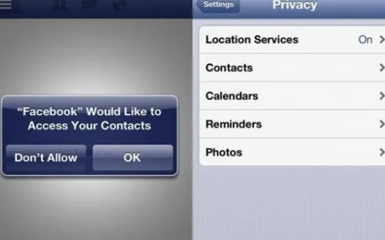 iOS 6 chiede l'autorizzazione per accedere ai dati utente