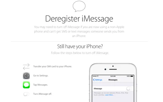 Come disiscriversi da iMessage anche senza iPhone