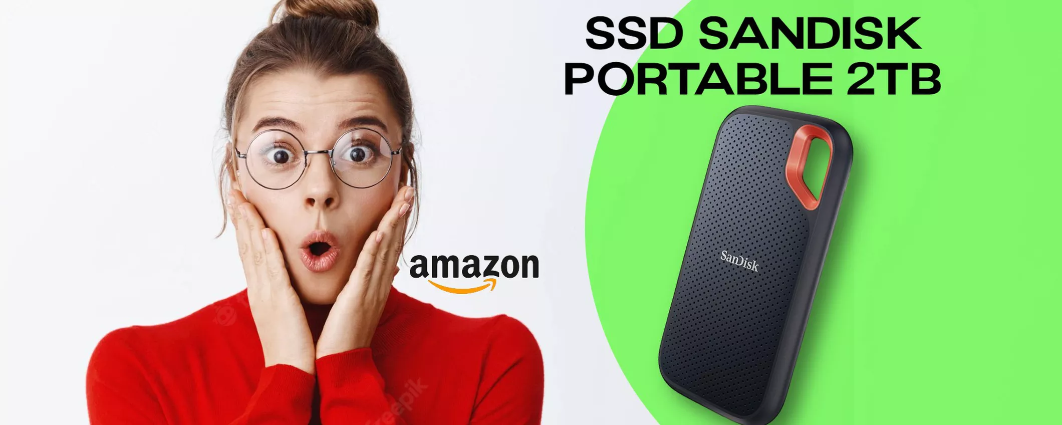 SSD SanDisk Extreme Portable 2TB: SCONTO CLAMOROSO del 51%