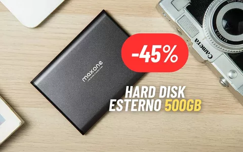 500GB di storage esterni con l'hard disk al 45% di sconto