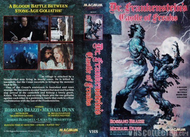 La VHS del film Frankenstein’s Castle of Freaks, valutata 1.800 euro dai collezionisti