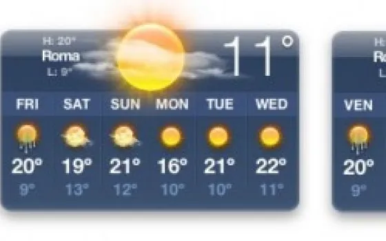 Il widget Weather di Mac OS X 10.5 Leopard in italiano