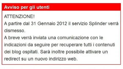 Splinder chiude: Dada dice no all'offerta di Banzai