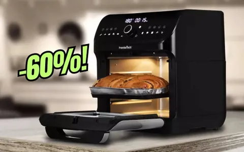 Friggitrice ad aria al 60% di sconto: 12 litri, touch e 10 funzioni