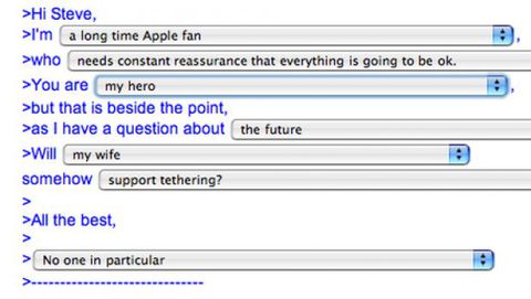Il generatore automatico di risposte via mail di Steve Jobs