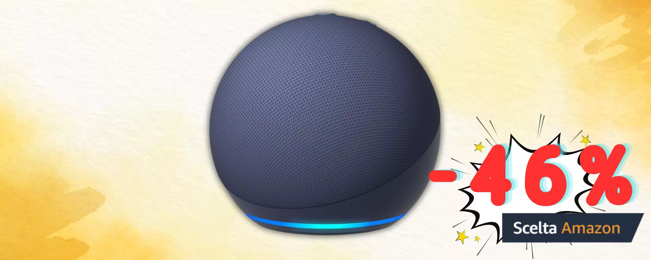 Alexa a casa tua A SOLI 34€: approfitta dello sconto del 46% sull'Echo Dot di 5ª gen.