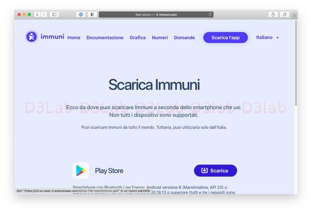 Finto dominio Immuni