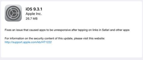 Apple pubblica iOS 9.3.1 con il fix per il bug dei link nei browser