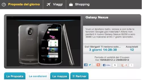 Groupalia: Galaxy Nexus a 369 euro