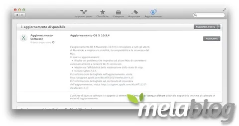 Apple rilascia OS X 10.9.4: fix per WiFi, e arriva Safari 7.0.5