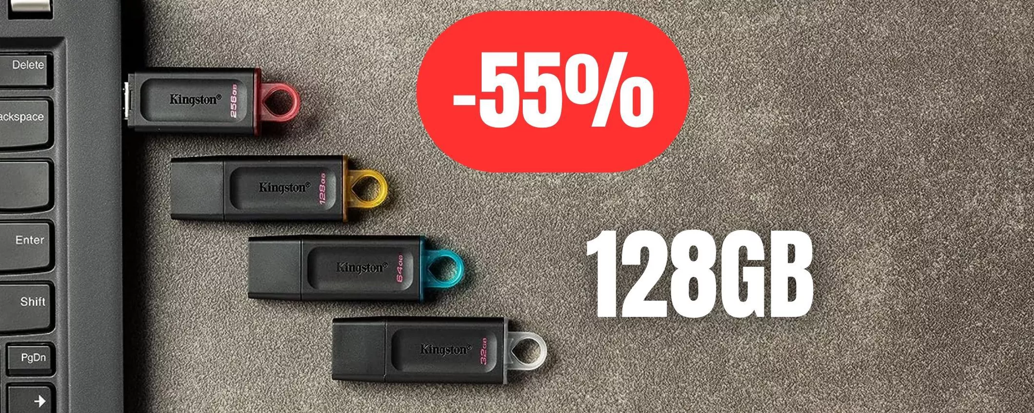 AMAZON oggi praticamente REGALA la PenDrive Kingston da 128GB (-55%)