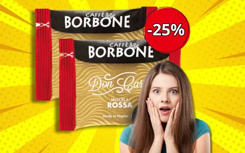 200 cialde Borbone in offerta ESAGERATA: solo oggi in SCONTO DEL 25%