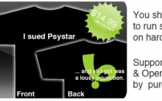 Psystar fa satira sulla causa contro Apple con una maglietta